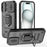 For iPhone 16 Case Ring Kickstand PC+TPU Phone Cover with Lens Shield - Black - 1