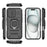 For iPhone 16 Case Ring Kickstand PC+TPU Phone Cover with Lens Shield - Black - 4