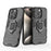 For iPhone 16 Pro Case PC+TPU Ring Kickstand Protective Phone Cover - Black - 2