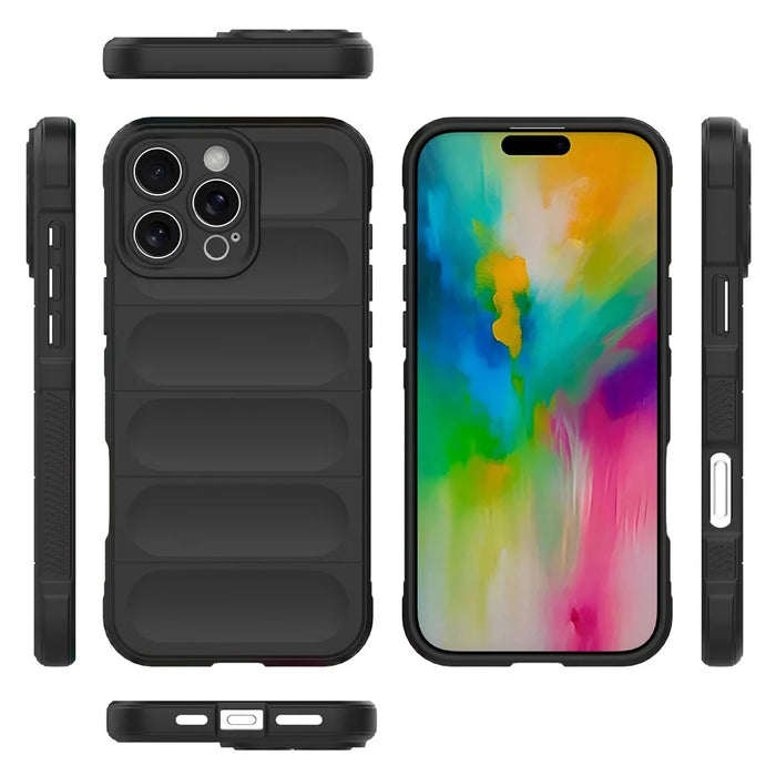 For iPhone 16 Pro Case Anti-Drop TPU Phone Cover Precise Lens Protection - Black - 6
