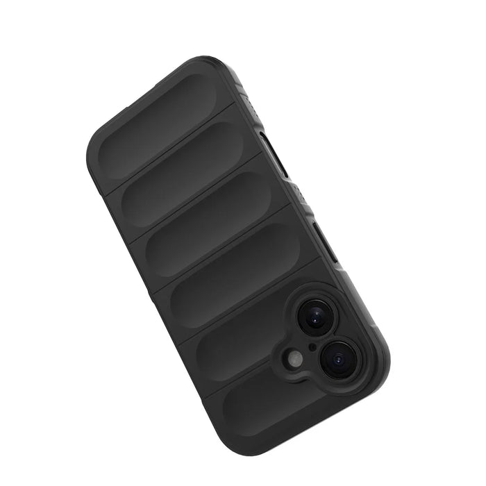 For iPhone 16 TPU Case Scratch-Resistant Rugged Back Soft Phone Cover - Black - 4