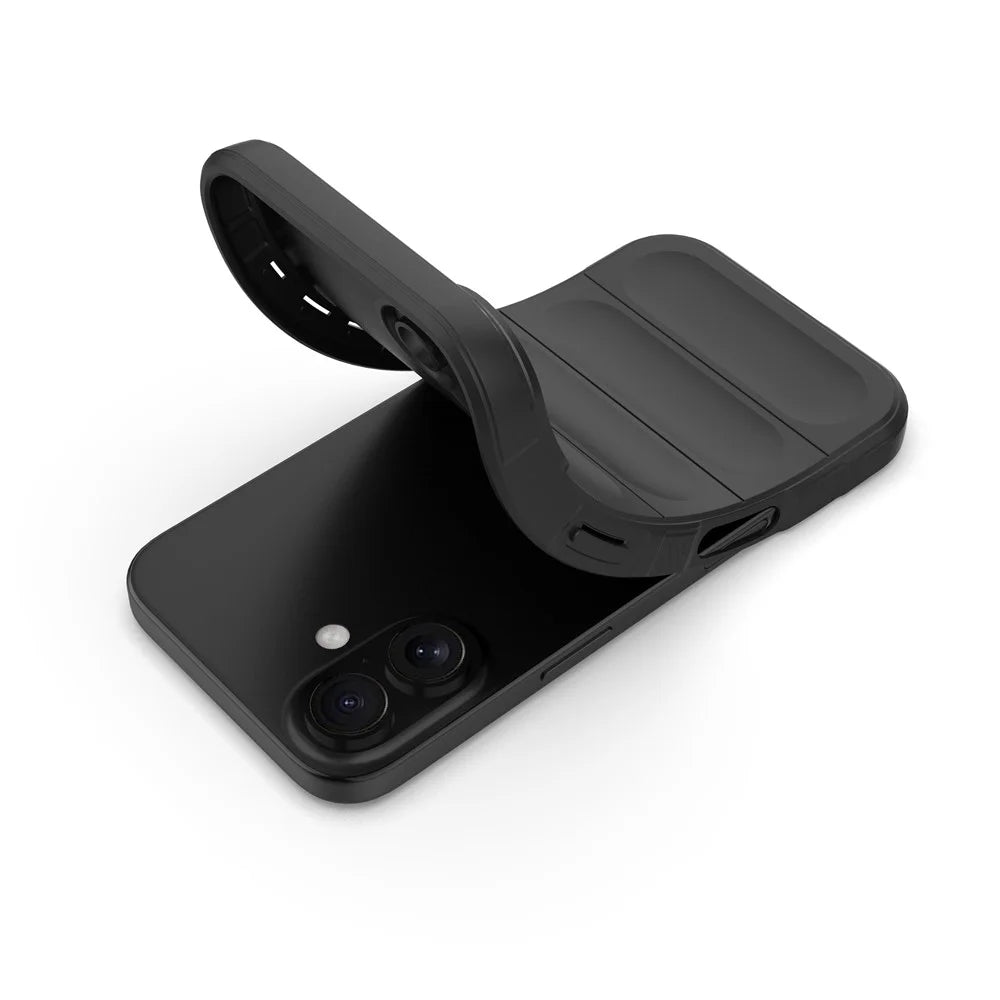 For iPhone 16 Plus Case Rugged TPU Shockproof Mobile Phone Cover - Black - 5