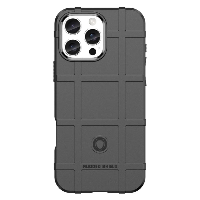 For iPhone 16 Pro Case Grid Design Soft TPU Scratch-Proof Phone Cover - Black - 2