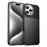 For iPhone 16 Pro Case Twill Texture TPU Shockproof Protective Phone Cover - Black - 1
