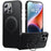 For iPhone 16 Pro Case Magnetic Kickstand PC+TPU Phone Cover Carbon Fiber Texture - Black - 1