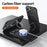 For iPhone 16 Pro Case Magnetic Kickstand PC+TPU Phone Cover Carbon Fiber Texture - Black - 3