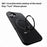 For iPhone 16 Plus Magnetic Case Ring Holder Kickstand PC+TPU Shockproof Phone Cover - Black - 6