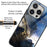 For iPhone 16 Pro Cases Tempered Glass+TPU Pattern Printing Phone Case - Black Blue - 2