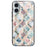 For iPhone 16 Cases Shockproof Tempered Glass+TPU Phone Cover Pattern Printed - Tile Marble - 1