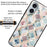 For iPhone 16 Cases Shockproof Tempered Glass+TPU Phone Cover Pattern Printed - Tile Marble - 2