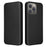 For iPhone 16 Pro Case PU Leather Carbon Fiber Texture Phone Cover Magnetic Closure - Black - 1
