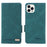 For iPhone 16 Pro Max Case Leather Folio Stand Phone Cover Hardware Decor - Blue - 1
