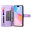 DF-011 For iPhone 16 Pro Case Leather Phone Cover with Card Slots, Zipper Pocket - Purple - 2