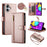 DF-011 For iPhone 16 Case Anti-Drop Leather Wallet Phone Cover with Long / Short Straps - Pink - 1