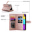 DF-011 For iPhone 16 Case Anti-Drop Leather Wallet Phone Cover with Long / Short Straps - Pink - 6