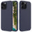 For iPhone 16 Pro Case Shockproof Liquid Silicone Soft Lining Phone Cover - Midnight Blue - 1