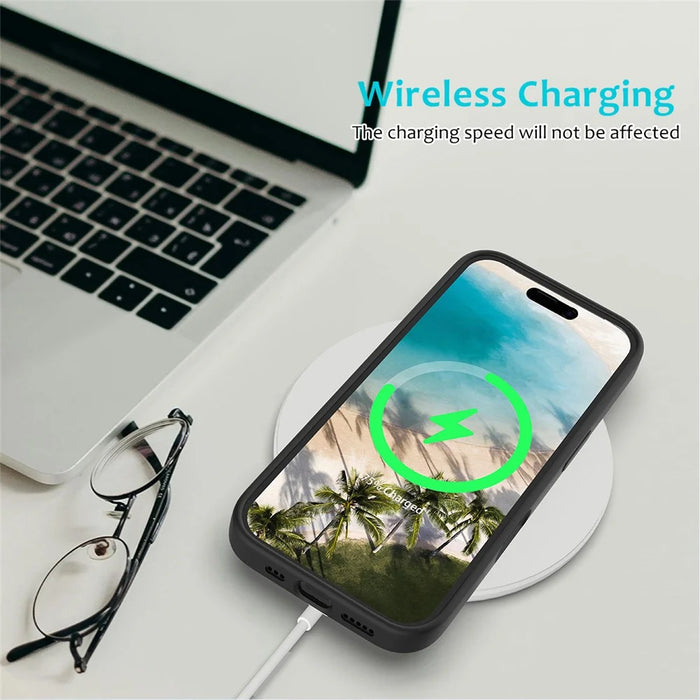 For iPhone 16 Plus Case Liquid Silicone Soft Lining Back Phone Cover - Black - 5