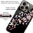 For iPhone 16 Pro Protective Case Pattern Printed Tempered Glass Back TPU Phone Cover - Floral - 2