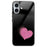 For iPhone 16 Plus Case Tempered Glass Back TPU Phone Shell Pattern Printed - Heart - 1