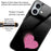 For iPhone 16 Plus Case Tempered Glass Back TPU Phone Shell Pattern Printed - Heart - 2