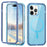 For iPhone 16 Pro Max Case Compatible with MagSafe PC + TPU Clear Phone Cover with PET Screen Film - Blue - 1
