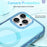 For iPhone 16 Pro Max Case Compatible with MagSafe PC + TPU Clear Phone Cover with PET Screen Film - Blue - 4