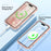 For iPhone 16 Pro Case Gradient Feather Pattern Camera Protection Phone Cover - Pink - 2