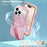 For iPhone 16 Pro Case Gradient Feather Pattern Camera Protection Phone Cover - Pink - 5