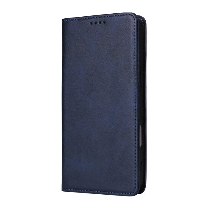 For iPhone 16 Case RFID Blocking Leather Phone Cover Magnetic Closing - Blue - 7