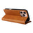 For iPhone 16 Pro Case RFID Blocking PU Leather Folio Flip Phone Cover - Brown - 4