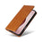 For iPhone 16 Pro Case RFID Blocking PU Leather Folio Flip Phone Cover - Brown - 5