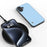 ABEEL For iPhone 16 Case Genuine Cow Leather Coated PC+TPU Hybrid Phone Cover - Blue - 4