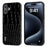 ABEEL For iPhone 16 Case Crocodile Texture Genuine Cow Leather Coated PC+TPU Phone Cover - Black - 1