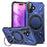 For iPhone 16 Plus Case Compatible with MagSafe Kickstand TPU+PC Phone Cover - Navy Blue - 1