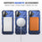 For iPhone 16 Plus Case Compatible with MagSafe Kickstand TPU+PC Phone Cover - Navy Blue - 7