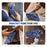 For iPhone 16 Pro Magnetic Case TPU+PC Ring Kickstand Anti-Drop Phone Cover - Navy Blue - 2