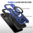 For iPhone 16 Pro Magnetic Case TPU+PC Ring Kickstand Anti-Drop Phone Cover - Navy Blue - 5