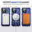 For iPhone 16 Pro Magnetic Case TPU+PC Ring Kickstand Anti-Drop Phone Cover - Navy Blue - 7