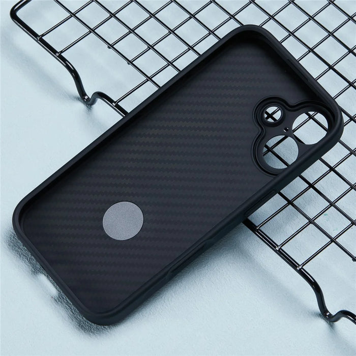 For iPhone 16 Plus Case Compatible with MagSafe Kickstand TPU+PC Phone Cover Carbon Fiber Texture - 5