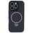 For iPhone 16 Pro Max Magnetic Case TPU+PC Carbon Fiber Texture Phone Cover Rotatable Ring Holder - 1