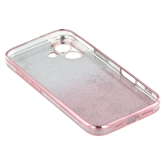 KADEM For iPhone 16 Plus Case TPU Phone Cover Glitter Gradient Ring Kickstand Function - Rose Gold - 5