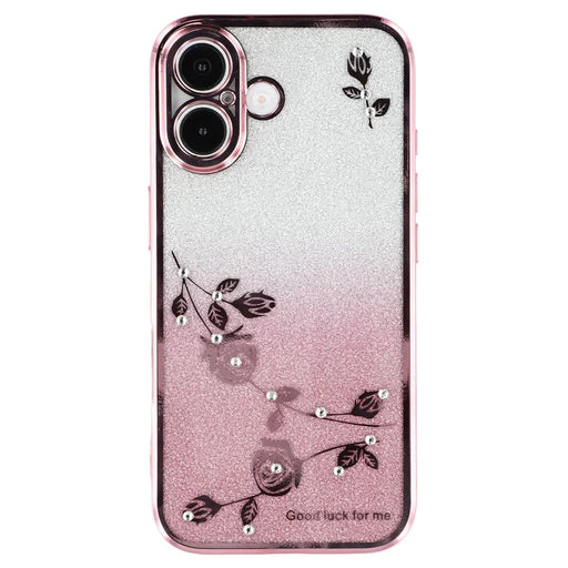 KADEM For iPhone 16 Case TPU Bling Glitter Phone Cover Gradient Shiny Design - Rose Gold - 1