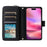R20 For iPhone 16 Case Zipper Pocket PU Leather Wallet Phone Cover with Hand Strap - Black - 2