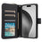 For iPhone 16 Pro Case Zipper Wallet PU Leather Rhombus Phone Cover with 2 Straps - Black - 2