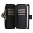 For iPhone 16 Pro Case Zipper Wallet PU Leather Rhombus Phone Cover with 2 Straps - Black - 3
