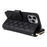 For iPhone 16 Pro Case Zipper Wallet PU Leather Rhombus Phone Cover with 2 Straps - Black - 5