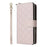 For iPhone 16 Leather Case Zipper Wallet Phone Bag with Shoulder Strap and Hand Strap - Beige - 7