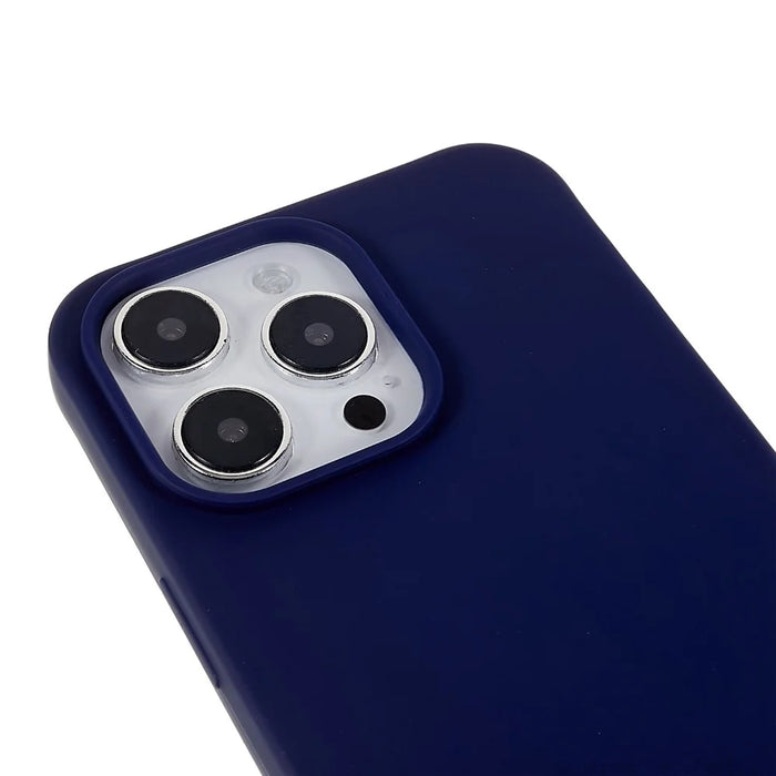 For iPhone 16 Pro Max Case Matte TPU Cell Phone Cover Adjustable Neck Cord Strap - Dark Blue - 4