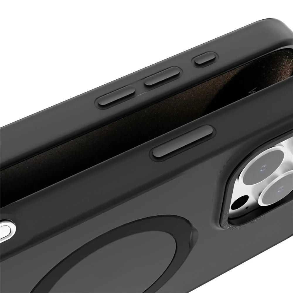 For iPhone 16 Pro Max Case Magnetic Kickstand TPU+PC Phone Cover Matte Translucent - Black - 4