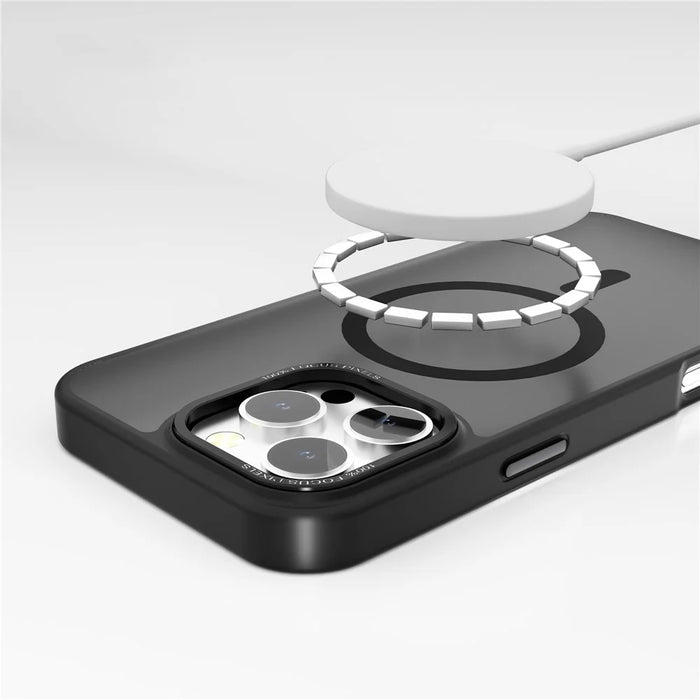 For iPhone 16 Pro Magnetic Case TPU+PC Phone Cover Matte Skin-Friendly Touch - Black - 2